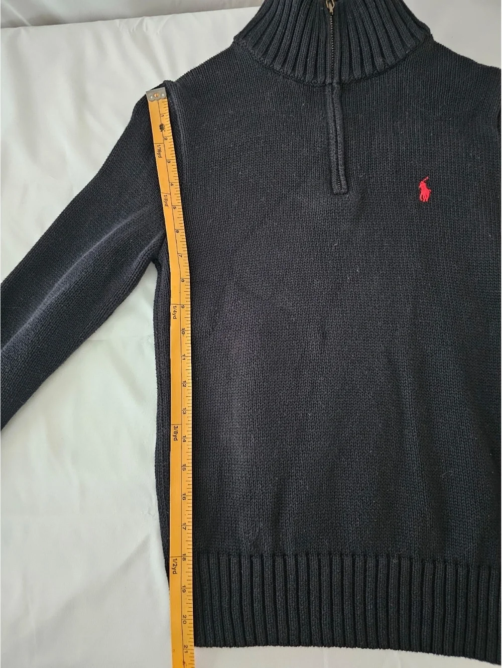 Polo Ralph Lauren Boys' Black Half-Zip Cotton Sweater Size M (10-12)
